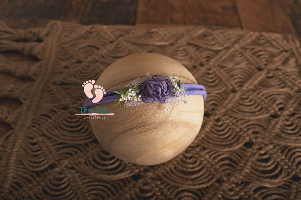 Dainty Flower Tieback - Flower Headband - Jersey Knit Tieback - Flower Headband - Dainty Flower Headband - Newborn Photo Props Canada - Tiny Tot Prop Shop - Canadian Photography Props - Vancouver Island