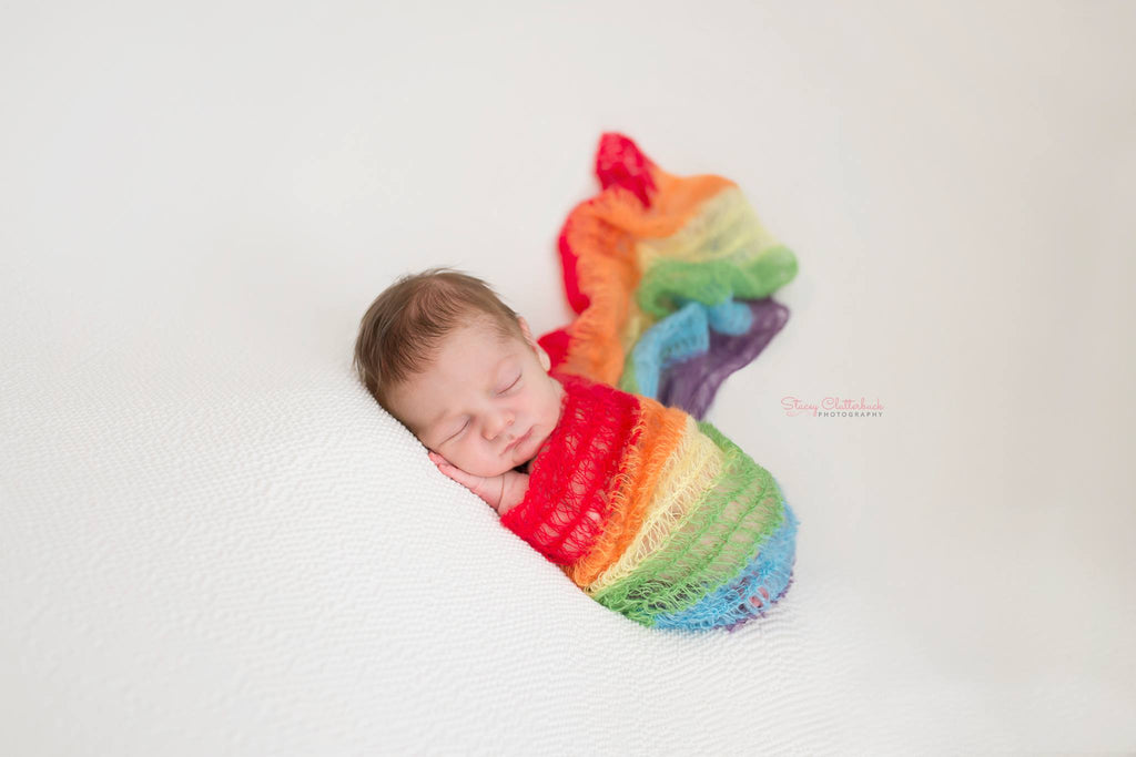 Rainbow Pillow for Newborns - Newborn Pillow for Photography - Soft Rainbow Pillow Prop - Newborn Pillow - Newborn Photo Props Canada - Tiny Tot Prop Shop - Vancouver Island