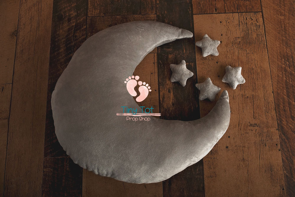 Moon and Stars Photo Prop - Moon Pillow Prop - Stars Props - Stars and Moon - Newborn Photo Props Canada - Tiny Tot Prop Shop - Canadian Photography Props - Vancouver Island
